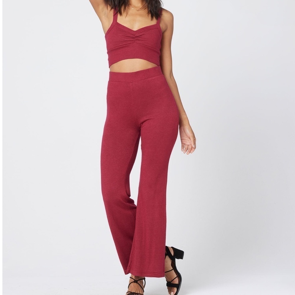 L*Space | Adelyn Flare Leg Pant in Cabernet | M